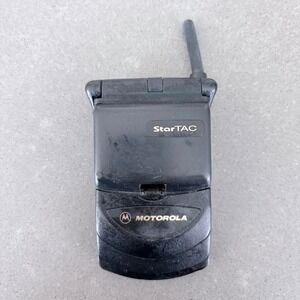 Motorola StarTAC ST7868W Vintage Flip Phone Black Verizon Dual Band UNTESTED